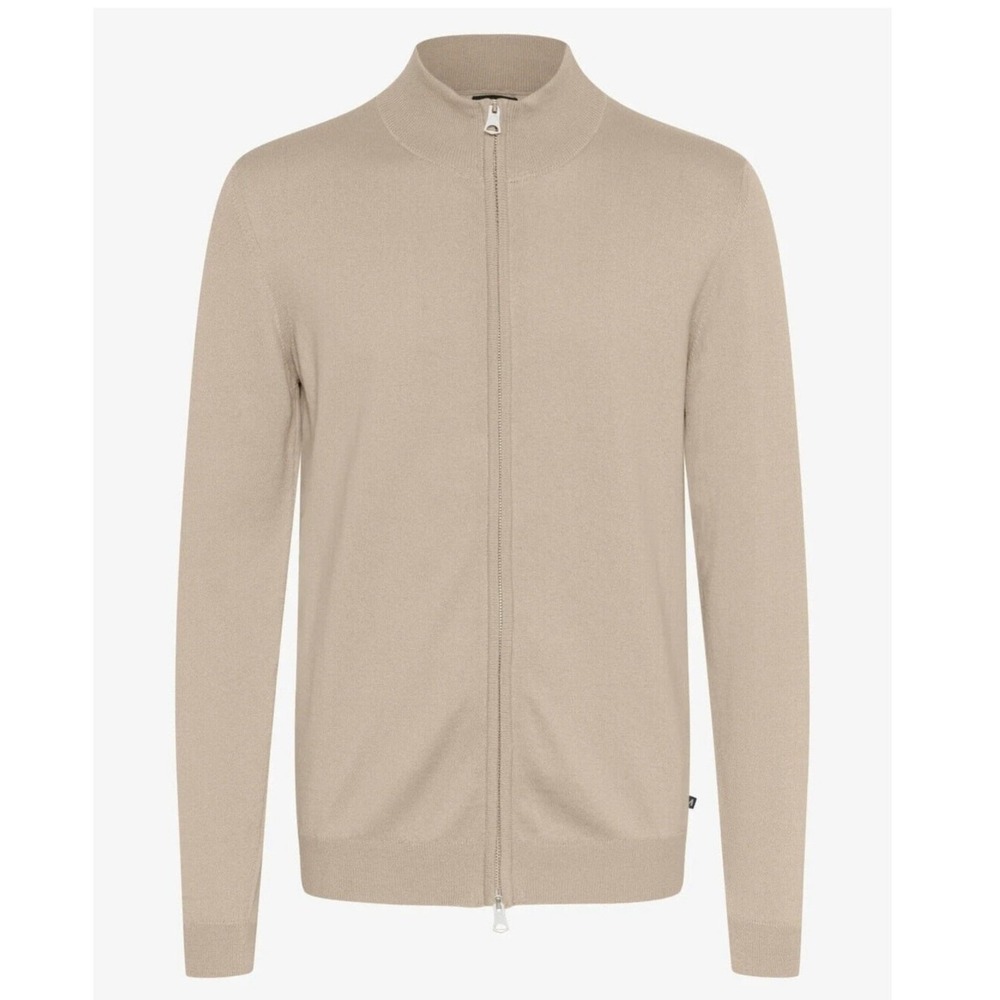Matinique $128 XL Oatmeal Beige 100%‎ Cotton Full Zip Mock Neck Sweater Jacket - Picture 2 of 13